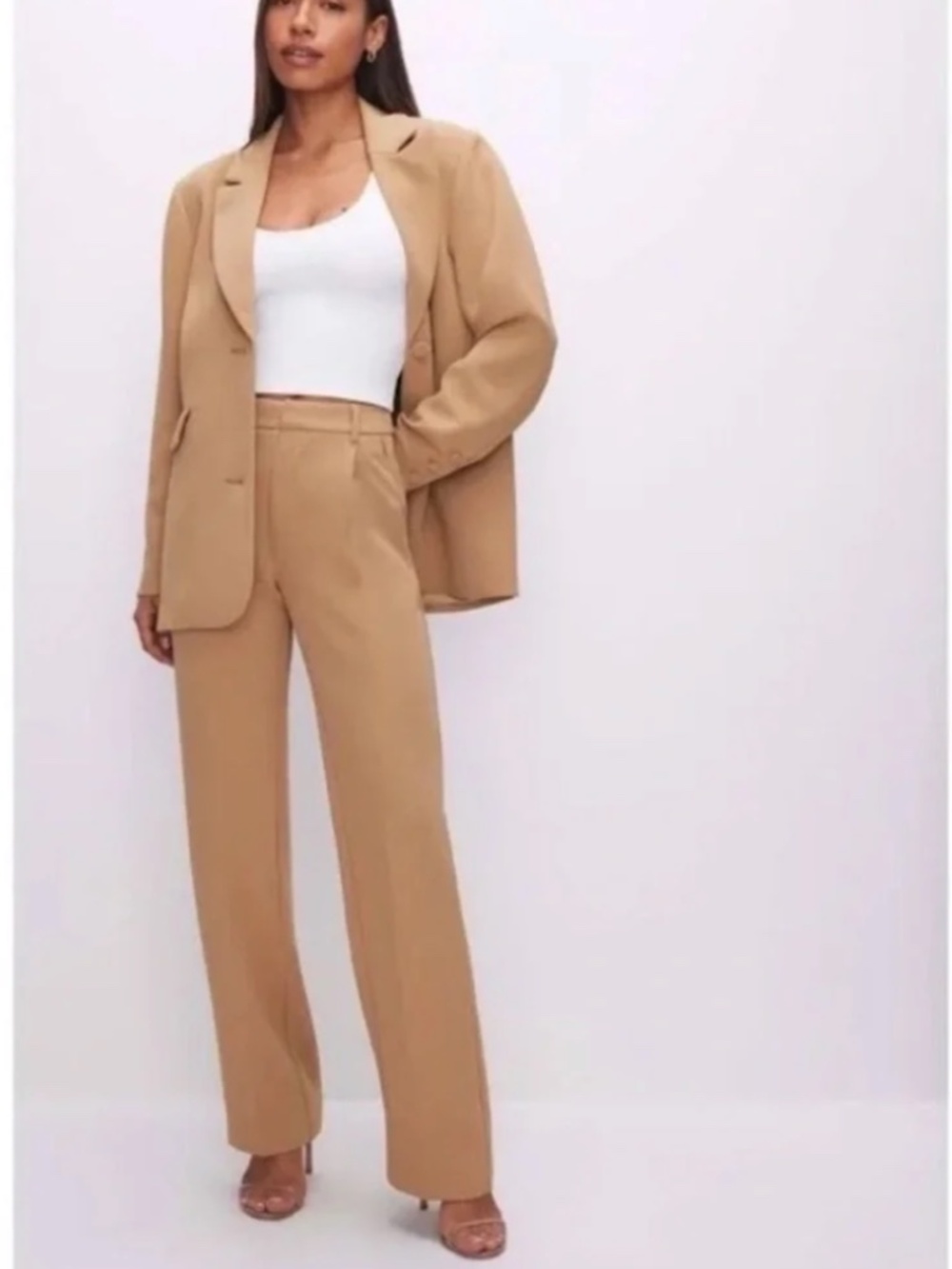 Good American Luxe Suiting Boyfriend Blazer and Pants